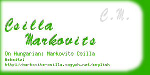 csilla markovits business card